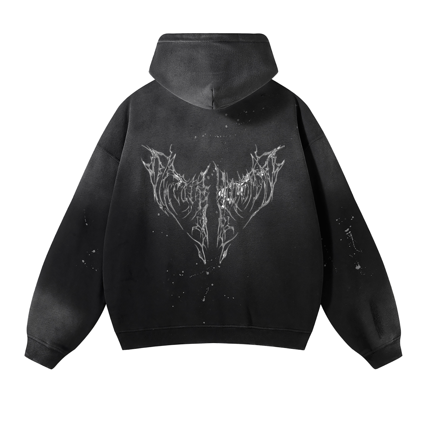 Vintage Washed Frayed Fleece Hoodie
